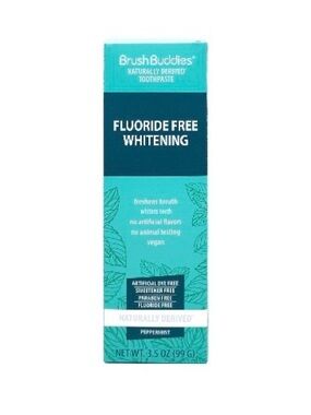 Brush Buddies Fluoride Free Whitening Toothpaste Peppermint 3.5 Oz. Exp. 4/2027